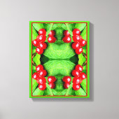 Rode bessen met regendruppels Abstracte Natuur Canvas Afdruk (Voorkant)