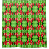 Rode bessen met regendruppels Abstracte Natuur Douchegordijn (Voorkant)