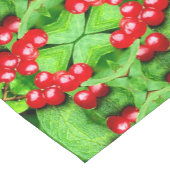 Rode bessen met regendruppels Abstracte Natuur Korte Tafelloper (Hoek)