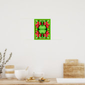 Rode bessen met regendruppels Abstracte Natuur Poster (Keuken)