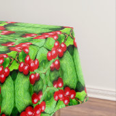 Rode bessen met regendruppels Abstracte Natuur Tafelkleed (Voorbeeld)