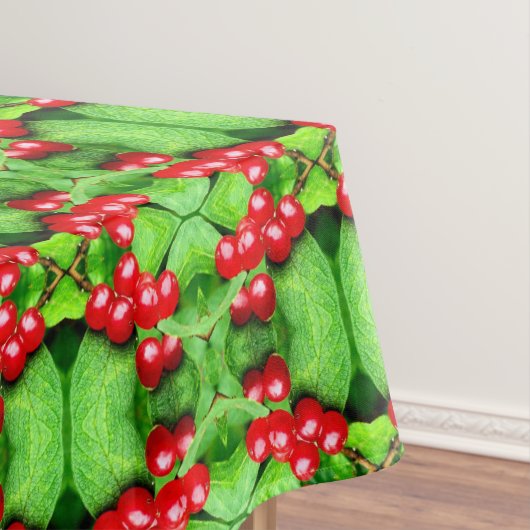 Rode bessen met regendruppels Abstracte Natuur Tafelkleed (Voorbeeld)