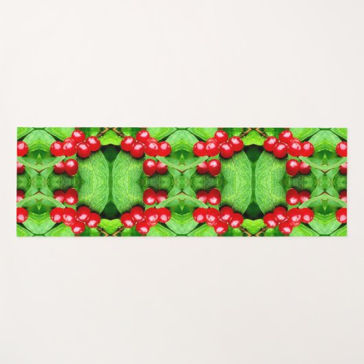 Rode bessen met regendruppels Abstracte Natuur Yogamat (Voorkant (horizontaal))