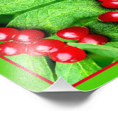 Rode bessen met regendruppels spiegelen Abstracte  Foto Afdruk (Hoek)