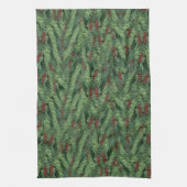 Rode bessen op boomkerst theedoek (Verticaal)