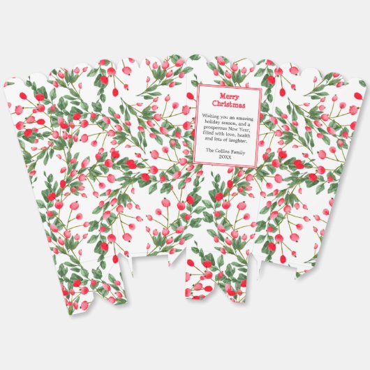 Rode bessen | openhartige boodschap | vrolijk kers bedankdoosjes (Ongevouwen)