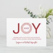 Rode bessen Rozenbottels Krans Vreugde Kerstmis. Feestdagenkaart (Staand voorkant)