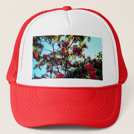 Rode bessen trucker pet (Voorkant)