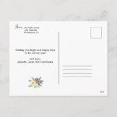 Rode bessen Vakantie Buffalo rode plaid Foto Feestdagenkaart (Achterkant)