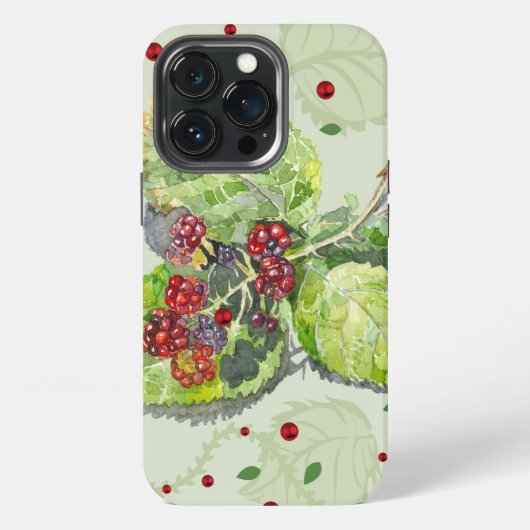 Rode bessen van braam iPhone hoesje (Achterkant)
