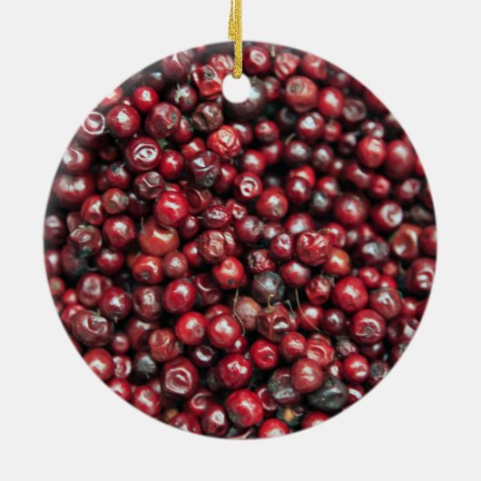 Rode bessen van de Himalaya Keramisch Ornament (Achterkant)