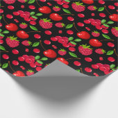 Rode bessen Verrukking in Levendig Patroon Cadeaupapier (Hoek)