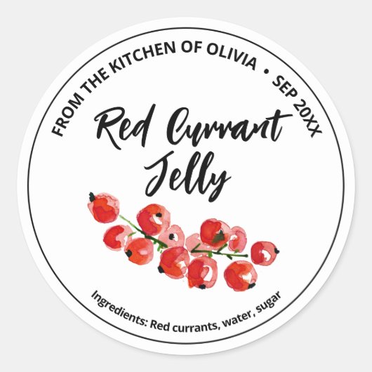 Rode Bessengelei Waterverf Jelly Sticker (Voorkant)