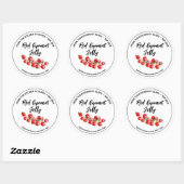 Rode Bessengelei Waterverf Jelly Sticker (Vel)