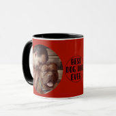 Rode Beste Hond Papa Ooit Custom Foto Koffie Mok (Voorkant links)
