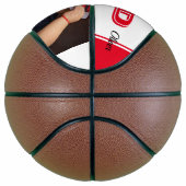 Rode Beste Papa Ooit Vader Typografie Foto Basketbal (Rechts)