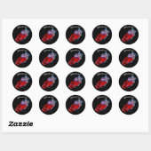 Rode Betta Vechtvis Ronde Sticker (Vel)