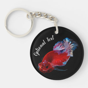 Rode Betta Vechtvis Sleutelhanger