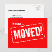 Rode bewegende briefkaarten met rubberen stempelaf (Voorkant / Achterkant)