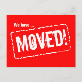 Rode bewegende briefkaarten met rubberen stempelaf