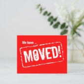 Rode bewegende briefkaarten met rubberen stempelaf (Staand voorkant)