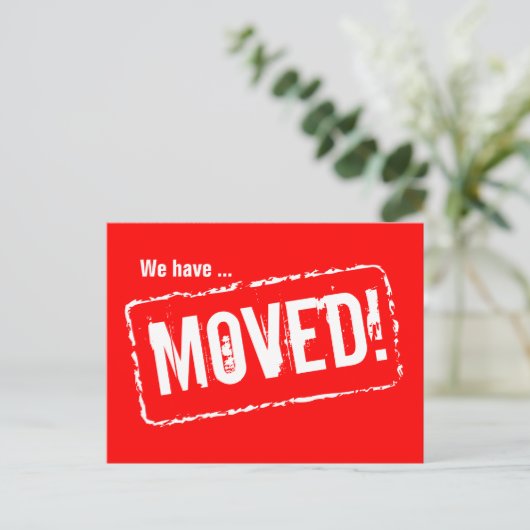 Rode bewegende briefkaarten met rubberen stempelaf (Staand voorkant)