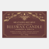 Rode bewerkbare Witchy Tarot Honingbij Kaars Label (Voorkant)