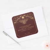 Rode bewerkbare Witchy Tarot Honingbij Kaars Label (Envelop)