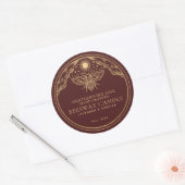 Rode bewerkbare Witchy Tarot Honingbij Kaars Label (Envelop)