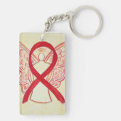Rode Bewust Ribbon Angel - sleutelketen Sleutelhanger (achterkant)