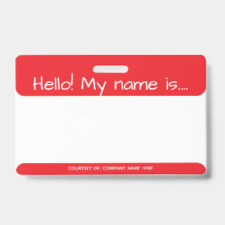 Rode bezoeker ID-kaart Badge