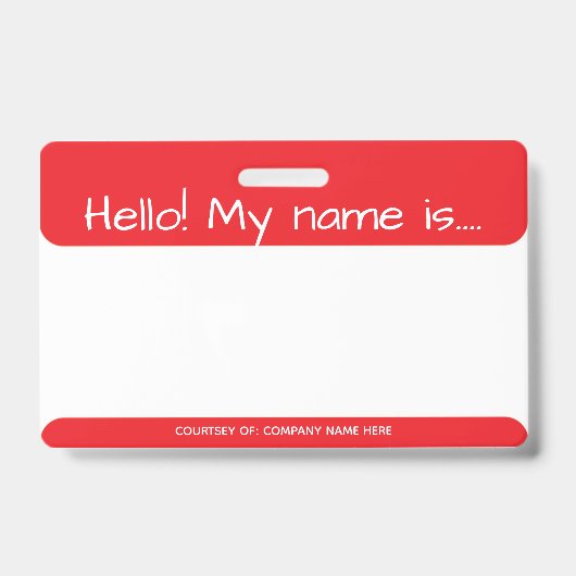 Rode bezoeker ID-kaart Badge (Voorzijde)