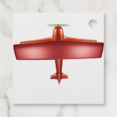 Rode Bi-plane Folie voorkeurstag Bedankjes Labels (Achterkant)