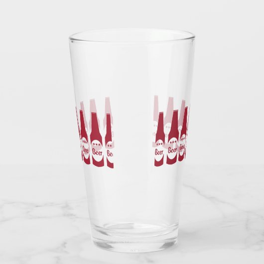 Rode bierflessen glas (Links)