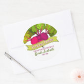 Rode bieten gepersonaliseerde home canning zelfgem ronde sticker (Envelop)