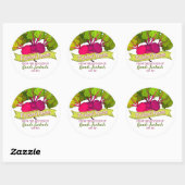 Rode bieten gepersonaliseerde home canning zelfgem ronde sticker (Vel)