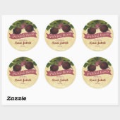 Rode bieten gepersonaliseerde home canning zelfgem ronde sticker (Vel)