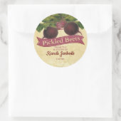Rode bieten gepersonaliseerde home canning zelfgem ronde sticker (Tas)