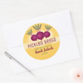 Rode bieten gepersonaliseerde home canning zelfgem ronde sticker (Envelop)