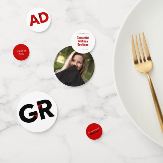 Rode Big Bold Angle Cut Afstuderen Confetti (Groep)