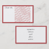 Rode bijgesneden Sjabloon - Voeg een foto toe Visitekaartje (Voorkant / Achterkant)