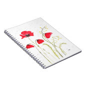 Rode bijtende papaver notitieboek (Rechterzijde)