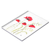 Rode bijtende papaver notitieboek (Linkerzijde)