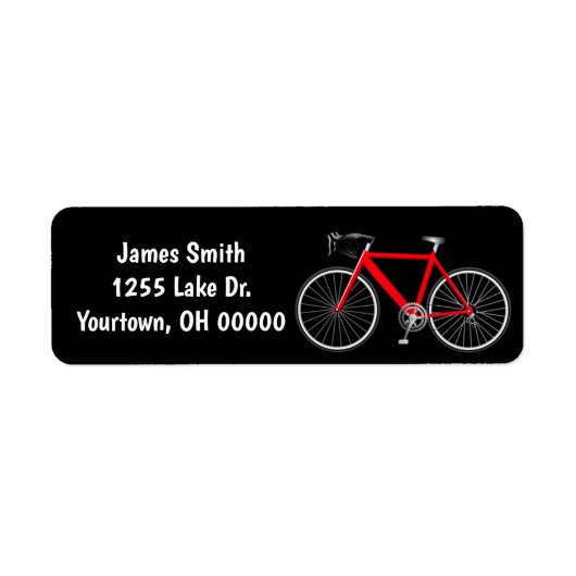 Rode bike op zwart label (Voorkant)