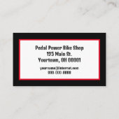 Rode bike op zwart visitekaartje (Achterkant)