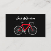 Rode bike op zwart visitekaartje (Voorkant)