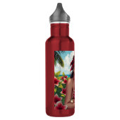 Rode bikini, zonnebril en bandana vrouw waterfles (Links)