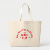 Rode bikini's en martini's zijn de Beach Club Cust Grote Tote Bag (Voorkant)