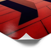 Rode binnenplaats met standbeelden | metafysische  perfect poster (Hoek)