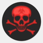 Rode Biohazard Skull Sticker (Voorkant)